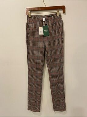 Halara Flex High Waisted Houndstooth Plaid Skinny Work Pants size XS